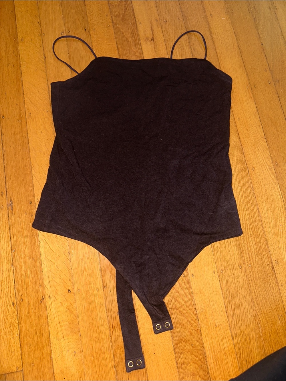 Black Spaghetti Strap Bodysuit